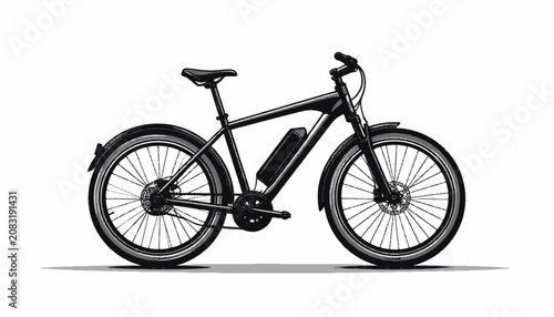 Foto Electric bicycle with battery pack.