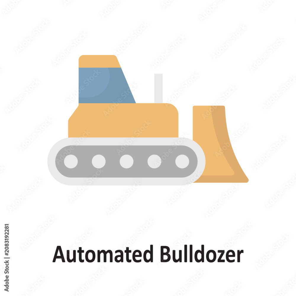 Obraz premium Automated Bulldozer Vector Icon which can easily modify or edit