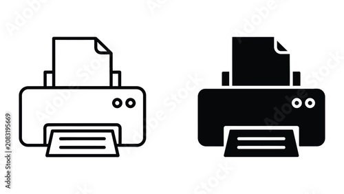 Tableau sur toile Professional Minimal Vector Icon Office printer document paper output vector ico