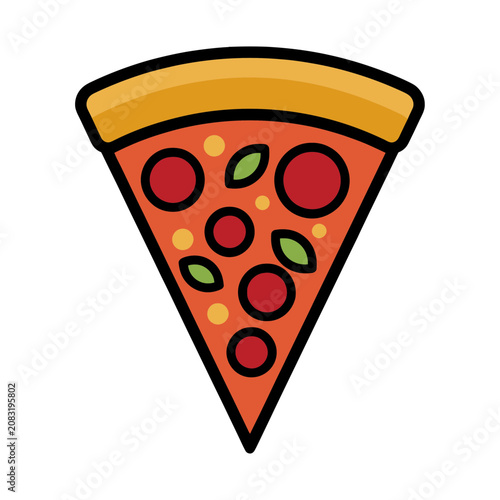 Slice of pizza with toppings
