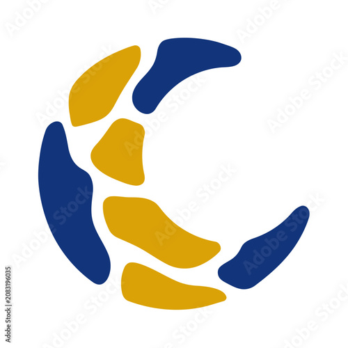 Abstract Blue and Yellow Shapes
