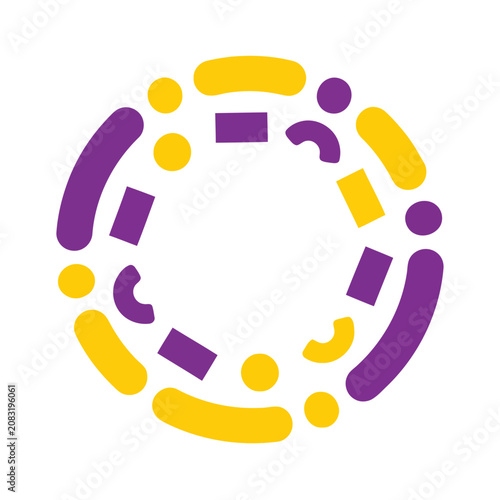Abstract Circle of Shapes and Dots