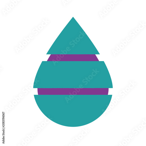 Abstract geometric shape with teal and purple colors