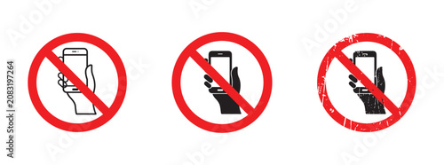 Bild auf Leinwand Warning sign no phone