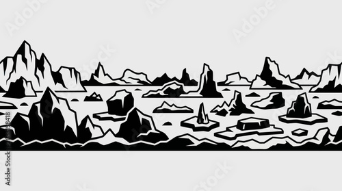 Abstract mountain and ice landscape