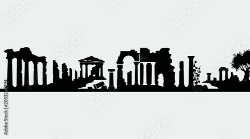 Foto Ancient ruin silhouette landscape
