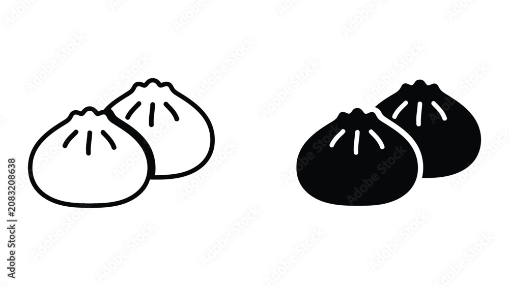 Foto Professional Minimal Vector Icon Steamed dumpling dim sum vector icon Editable S