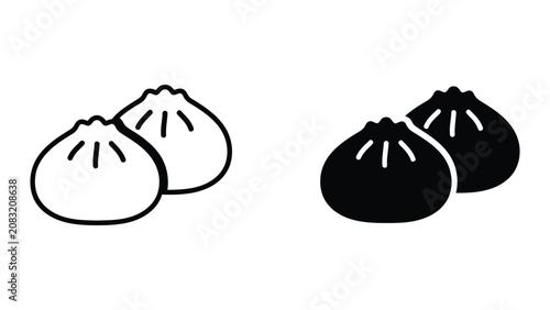 Tableau sur toile Professional Minimal Vector Icon Steamed dumpling dim sum vector icon Editable S