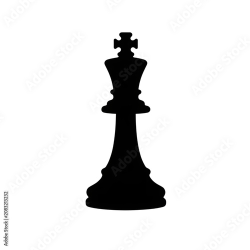 Chess king silhouette icon isolated on white background