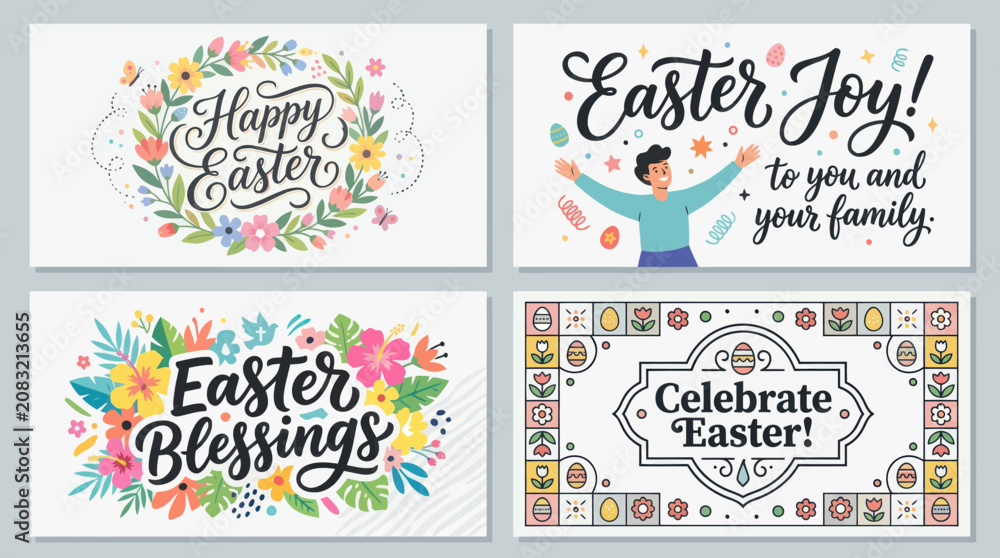 Obraz premium Happy easter holiday celebration design