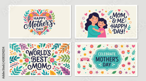 Happy mothers day greeting card collection
