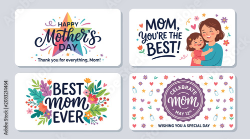 Happy mothers day greeting cards collection
