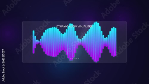 Dynamic Audio Visualizer Motion Graphics with Glassmorphism Effect