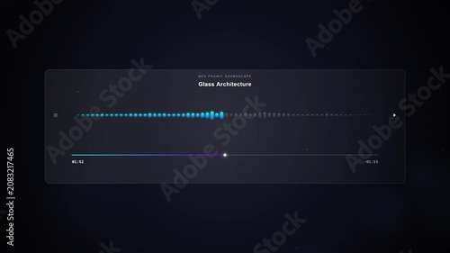 Abstract Sound Waveform Animation with Glassmorphism UI