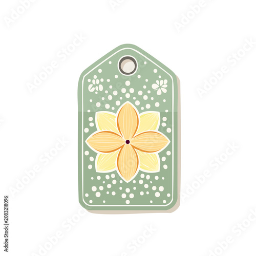 Floral gift tag vector illustration
