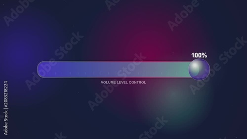Volume Control Slider Animation with Glassmorphism Effect and Gradient Background