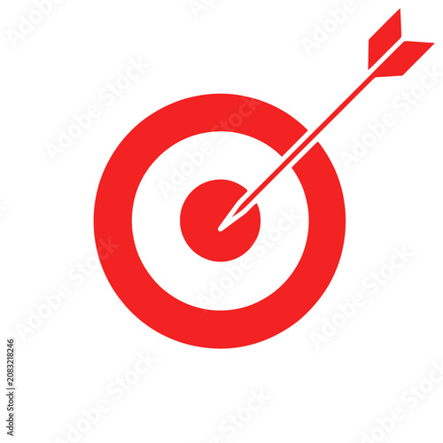 Red target with arrow hitting bullseye