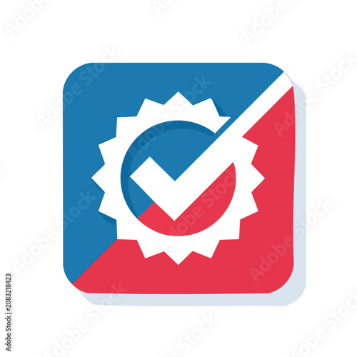 Checkmark Badge with Gear Icon