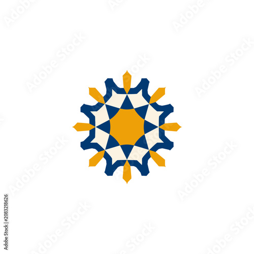Colorful Geometric Snowflake Vector Design