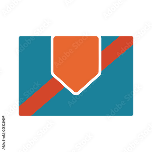 Abstract geometric shapes with orange and blue colors