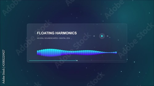 Abstract Soundwave Animation with Glassmorphism Interface