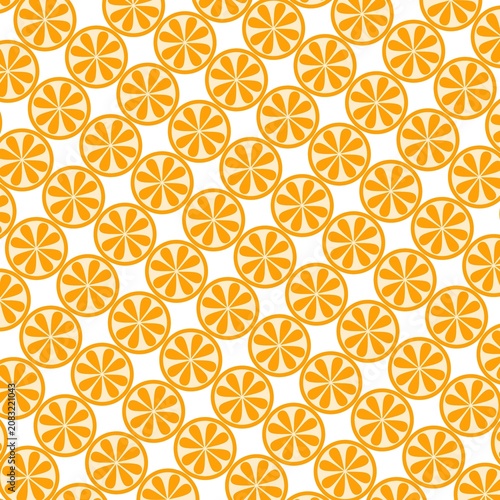 Orange Slice Seamless Pattern Background