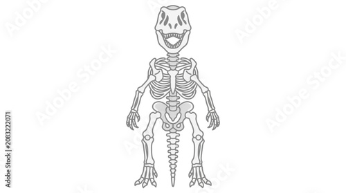 Cartoon Dinosaur Skeleton T-Rex Illustration