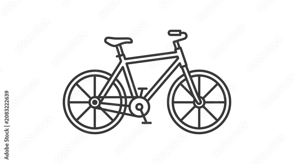 Fototapeta premium Bicycle Outline Vector Icon
