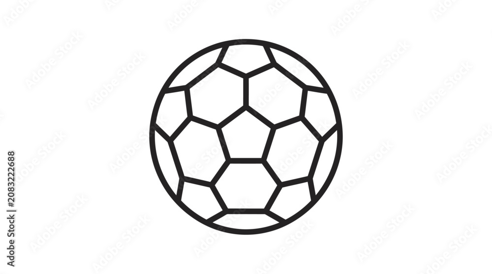 Naklejka premium Soccer Ball Outline Vector Illustration