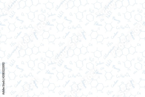 Tableau sur toile Molecular structure, White background, Chemical compounds