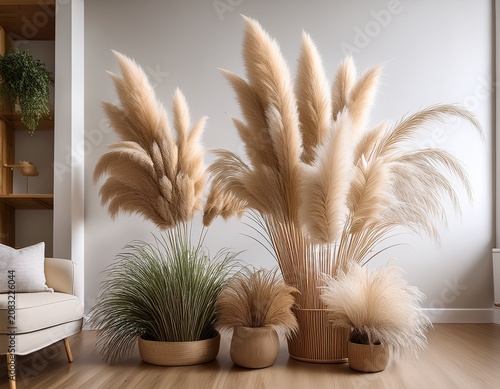 displaying pampas grass minimalist home decor theme