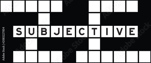 Cuadro en lienzo Alphabet letter in word subjective on crossword puzzle background