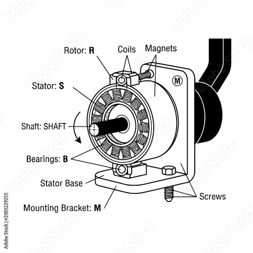 Canvastavla Brushless Motor Internal Structure Technical Diagram