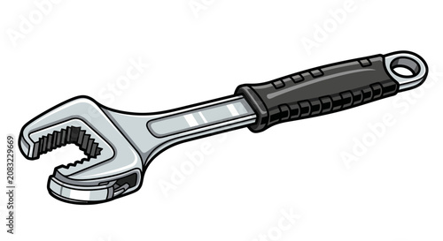 Bild auf Leinwand Adjustable Wrench Tool for Tightening Bolts.