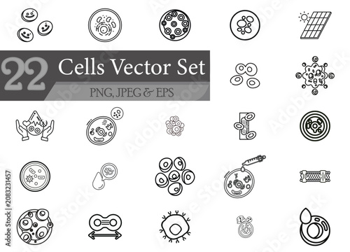 Bacterial Infection Cell Icons Set