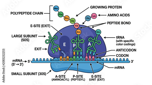 Bild auf Leinwand Ribosome Translation Process Infographic