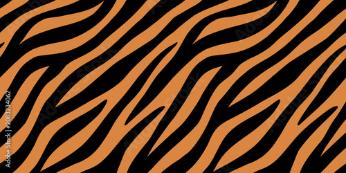 Canvas Print Seamless tiger pattern with stripes