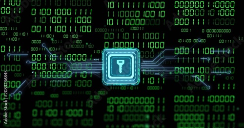 System startup initiating microchip pulsing and sending data along circuit traces in tech matrix