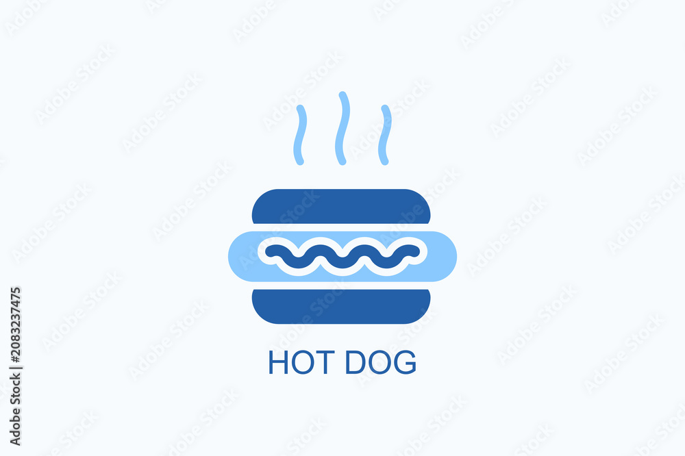 Fototapeta premium Hot Dog Icon Or Logo Isolated Vector Illustration