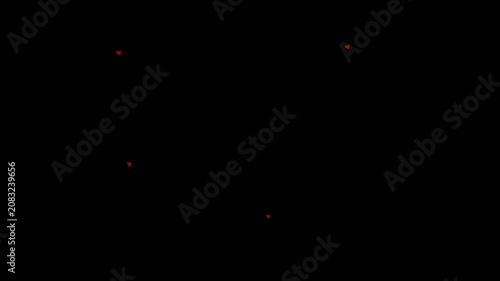 Pack of 15 2d cute and hand-drawn effects with hearts on the theme of love with transparent background