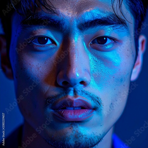 portrait of a young man with a painted face