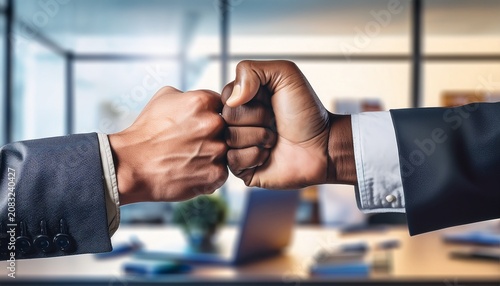 fist bump celebration nailed it success in the office