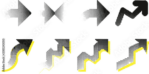 set of arrows with gradient effect for design and infographics