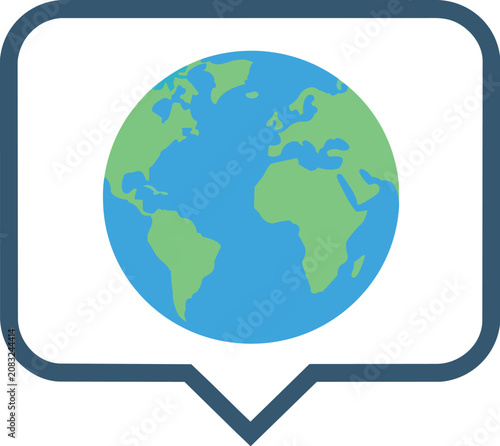 World News and Global Communication Speech Bubble Icon