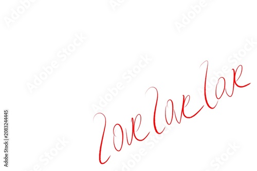 Liebe Schriftzug in roter Kalligrafie