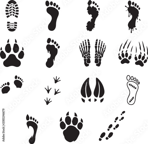 set of black footprints