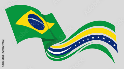 Foto Waving flag with national colors and symbols