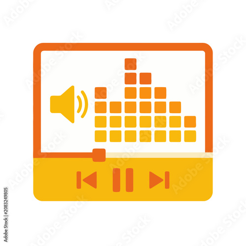 Audio Player Interface with Equalizer and Controls