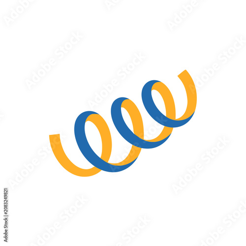 Blue and yellow ribbon spiral