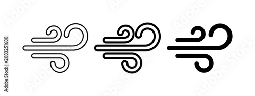 Foto Wind Icons Set, Weather Symbols, Air Flow Vector Graphics, Natural Element Icons